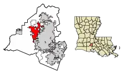 Location in Lafayette Parish, Louisiana