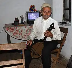 Performer of Albanian epic poetry (lahutar) in Shala.