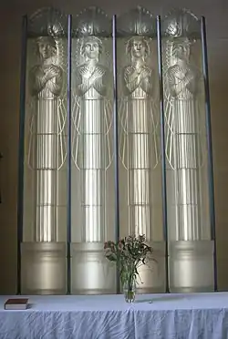 Modern Lalique glass reredos, Saint Matthew's Church ("the Glass Church"), Millbrook, Jersey