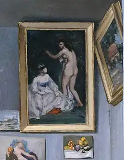 Renoir's Landscape with Two People as it appears in Bazille's Studio