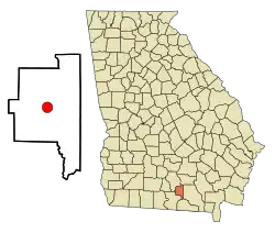 Location in Lanier County and the state of Georgia