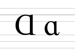 The letter Latin alpha with a script-a shape, as in the International phonetic alphabet