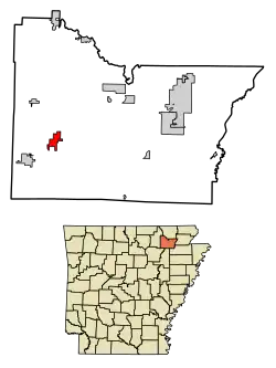 Location in Lawrence County, Arkansas