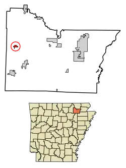 Location in Lawrence County, Arkansas