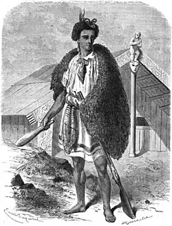 Illustration of Māori monarch Tāwhiao as a young man (then known as Matutaera)