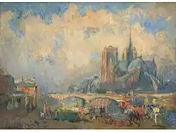 Paris, le pont de l’Archevêché et Notre-Dame vus du Quai de la Tournelle, ca.1890