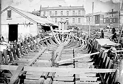 Lena at Bailey and Lowe yard and Gleeson's Hotel in 1905