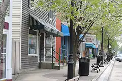 Looking west up Huron Street, Lexington, Michigan