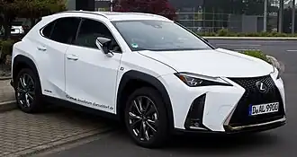 Lexus UX, sharing its platform with the compact (C-segment) Toyota Corolla