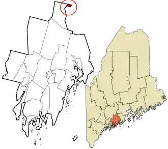 Location in Lincoln County and the state of Maine.