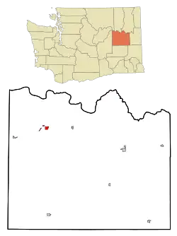 Location of Wilbur, Washington