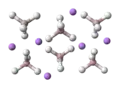 Unit cell ball and stick model of lithium aluminium hydride