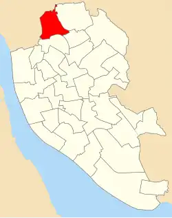 A map showing the ward boundaries of the 1980 Warbreck ward