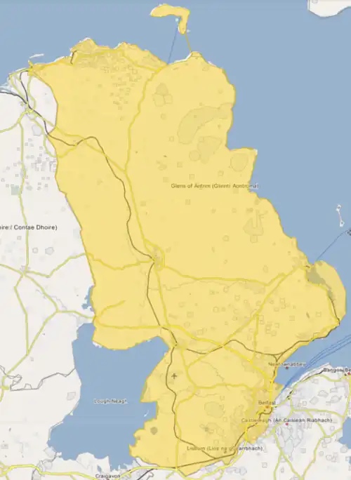 Toome is located in County Antrim