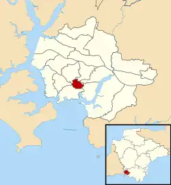 Drake shown within Plymouth and Devon