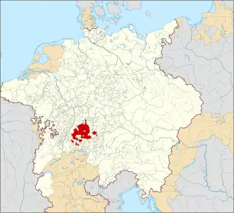 Duchy of Württemberg within the Holy Roman Empire (1618)
