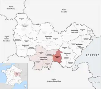 Location within the region Bourgogne-Franche-Comté