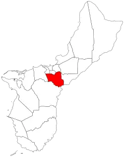 Location of Chalan Pago-Ordot within the Territory of Guam.