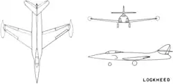 3-view line drawing of the Lockheed XF-90