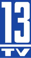 First logo (1961–1969): Note that color TV did not yet exist in Chile, so the blue rectangles were black on-air.