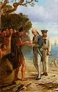 Arrival of Captain Cook; An incident in the Bay of Islands, 29 November 1769 (1890)