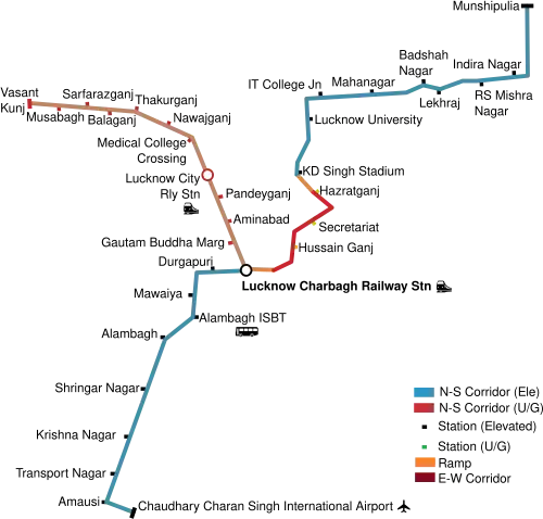 Lucknow Metro Route Map