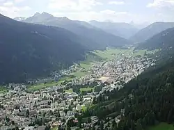 The alpine town of Davos in the Swiss Alps