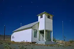 Full moon night at a school house in Luning