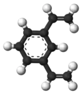 Ball-and-stick model of m-Divinylbenzene