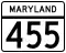 Maryland Route 455 marker