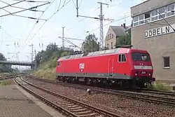 Locomotive in front of Döbeln signal box