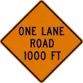 CW20-4 One lane road (distance) ahead