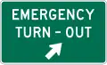D17-6 Emergency turn-out (diagonal right arrow)