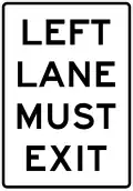 R3-33aL Left lane must exit