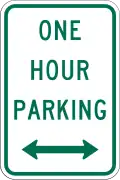 R7-5 One hour parking