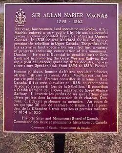 Plaque at Dundurn Castle