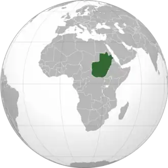 Mahdist Sudan's approximate territory in 1894