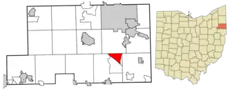 Location in Mahoning County, Ohio
