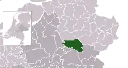 Highlighted position of Lochem in a municipal map of Gelderland