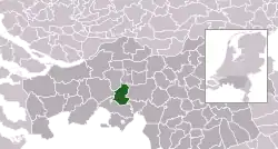 Highlighted position of Gilze en Rijen in a municipal map of North Brabant