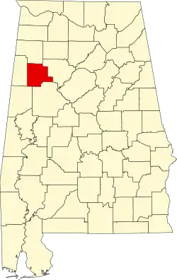 State map highlighting Fayette County