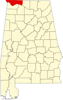 State map highlighting Lauderdale County