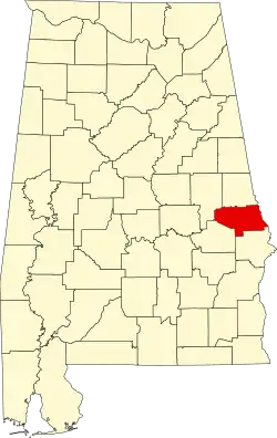 State map highlighting Lee County