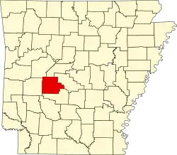 State map highlighting Garland County