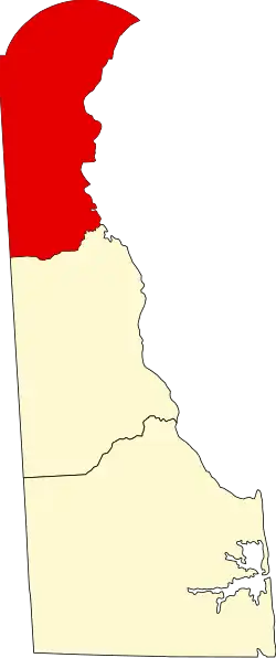 State map highlighting New Castle County