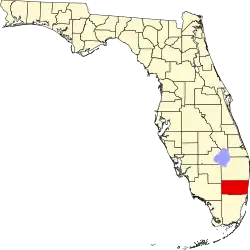 A state map highlighting Broward County in the southern part of the state. It is medium in size and shaped like a rectangle.