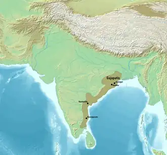 Greatest extent of the Gajapati Empire.[1]