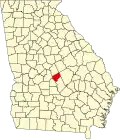State map highlighting Bleckley County