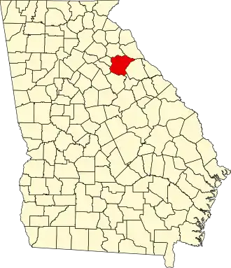 State map highlighting Oglethorpe County