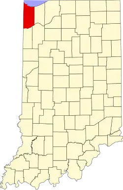 State map highlighting Lake County